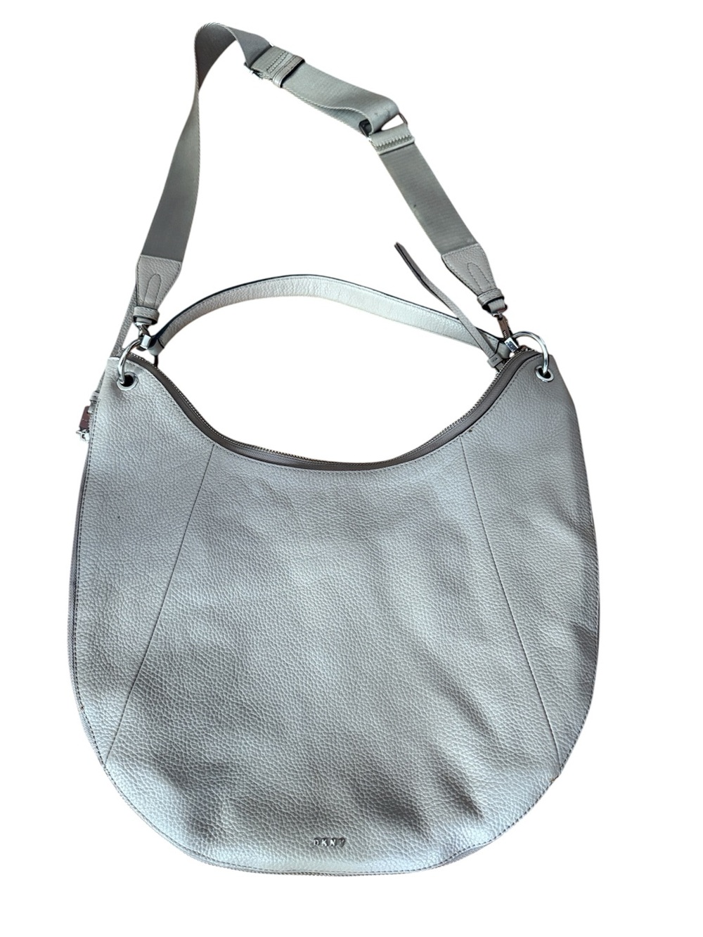 DKNY Taupe Leather Hobo Bag